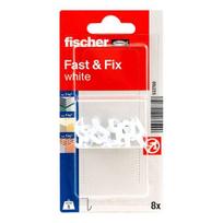 8-ių sieninių kabliukų komplektas Fast & Fix, baltas