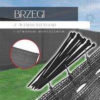 Šviesiai antracito spalvos šešėliavimo tinklas Springos 185 g/m², 1,5 x 50 m, su 200 tvirtinimo dirželių SN0062