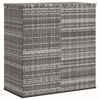 vidaXL Sodo dėžė pagalvėlėms, pilka, 100x49x103,5cm, PE ratanas