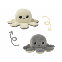 Pliušinis dvipusis aštuonkojis Tik Tok Octopus - gelsvas / pilkas