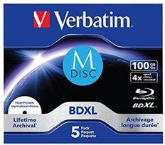 1x5 Verbatim M-Disc BD-R Blu-Ray 100GB 4x Speed rašalinis spausdinimas. JC