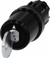 Siemens Jungiklis su raktu 22 mm apvalus plastikinis, užrakto nr. ssg10 su 2 raktais 3SU1000-5BL01-0AA0