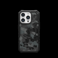 UAG Urban Armor Gear dėklas PATHFINDER, suderinamas su „Magsafe“, skirtas IPHONE 15 Pro, vidurnakčio kamufliažas