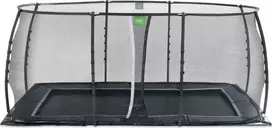 EXIT Dynamic įleidžiamas į žemę batutas 305x519 cm su apsauginiu tinklu, juodas