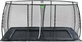 EXIT Dynamic įleidžiamas batutas 244x427 cm su apsauginiu tinklu – juodas