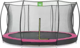 Įleidžiamas batutas EXIT Silhouette ø427 cm su apsauginiu tinklu, rožinis
