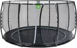 EXIT Dynamic įleidžiamas į žemę batutas ø427 cm su apsauginiu tinklu, juodas