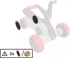 BERG GO² SparX Raudona galinio rato gaubtas (2 vnt.)