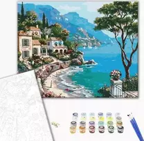 Twoje Hobby Jūsų hobis Tapyba pagal numerius BRUSHME, 40x50 cm, itališka krantinė, 1 vnt.
