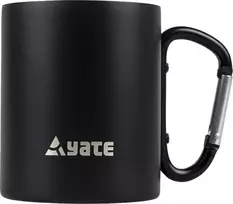 YATE Puodelis su karabinu COLOR 0,3 l nerūdijančio plieno - juodas