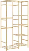 Songmics drabužių kabykla su lentynomis 100x50x184,5 cm bambuko