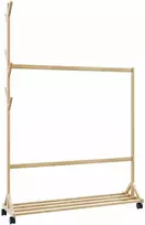 drabužių kabykla su kabliukais ir ratukais 100x35x157 cm