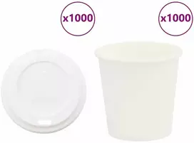 popieriniai kavos puodeliai su dangteliais 1000 vnt 4oz 100ml