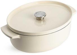 KitchenAid ovalus ketaus puodas 5,6L migdolų kremas