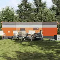 Stovyklavimo uždanga nuo vėjo, pilka ir oranžinė, 510x153 cm