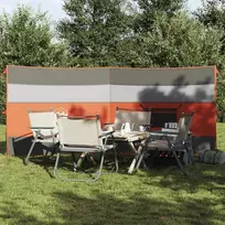 Stovyklavimo uždanga nuo vėjo, pilka ir oranžinė, 340x130 cm