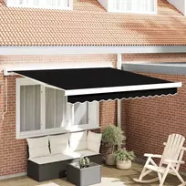 Ištraukiama markizė Juoda 350 x 250 cm Audinys ir aliuminis