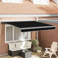 Ištraukiama markizė Juoda 350 x 250 x 165 cm Audinys ir metalas