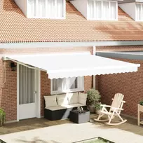 Ištraukiama markizė Balta 400 × 300 cm Audinys ir metalas