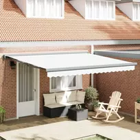 Ištraukiama markizė Balta 400 × 300 cm Audinys ir metalas