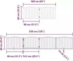 Varteliai šunims su durimis, 10 segmentų, 800cm, tuopos mediena