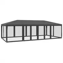 Proginė palapinė su 12 sienomis, antracito, 8x4m, HDPE