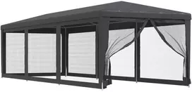Proginė palapinė su 8 sienomis, antracito, 3x9m, HDPE