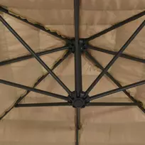 Skėtis nuo saulės su plieniniu stulpu, rudas, 290x290x238cm