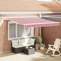Ištraukiama markizė Raudona ir balta 350 x 250 cm Poliesteris