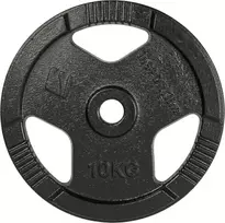 Ketaus svorio diskas inSPORTline Hamerton, juodas, 10 kg, 30 mm