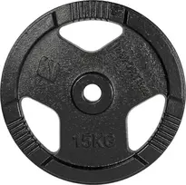 Ketaus svorio diskas inSPORTline Hamerton, juodas, 15 kg, 30 mm