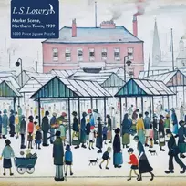 KNYGA Flame Tree Studio Adult Jigsaw Puzzle L.S. Lowry: Market Scene, Northern Town, 1939