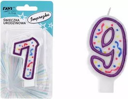 Ravi Decor Party Deco Gimtadienio žvakė „Cipars“ 9,14 x 2 x 75 (32000)