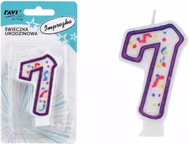 Ravi Decor Party Deco Gimtadienio žvakė „Cipars“ 7, 14 x 2 x 75 (modelis 22098)