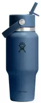 Gertuvė Hydro Flask Wide Mouth Flex Straw Cap Harbor Mėlyna Travel Bottle, 710 ml
