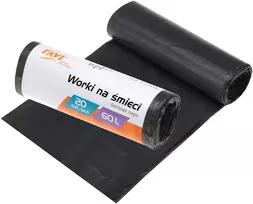 HDPE šiukšlių maišai, 60 l 60 x 80 cm, 20 vnt., 20.5 x 5 x 5, 00712, Simple Solution