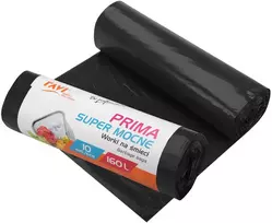 Simple Solution PRIMA LDPE šiukšlių maišai, 160 l, 90 x 110 cm, 10 vnt., juodi, 24.5 x 6.5 x 6.5, 00761, Simple Solu