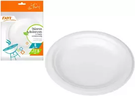 NJB desertinės lėkštės iš celiuliozės masės, 6 vnt., 1.6 x 18, 20354, Simple Solution