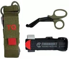 Mil-Tec RHINO RESCUE Tourniquet with Scissors and Žalias Sheath