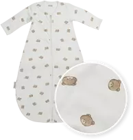 Meyco Baby apvalus kūdikio miegmaišis su rankovėmis Bear Multicolour, TOG 1.0