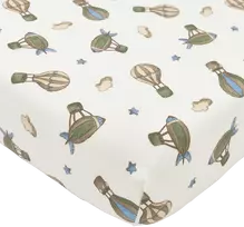 Meyco Baby medvilninė paklodė su guma 60 × 120 cm, Air Balloons Multicolour