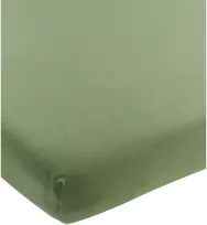 Meyco Baby medvilninė jersey paklodė su guma 60 × 120 cm, Olive Žalias