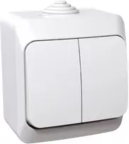 2 klavišų jungiklis Schneider Cedar Plus WDE000550 (virštinkinis, baltas, 16A, 250V)