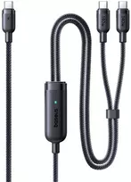 Baseus Laidas Baseus Flash 4 140W 2in1 USB-C į USB-C + USB-C 1,5 m - juodas