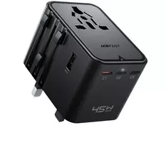 Acefast Adapteris kelioninis kroviklis jungiama į tinklą USB-C USB-A AC EU US UK AU - juoda