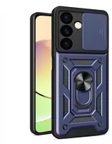 Hurtel Hybrid Armor Camshield dėklas Galaxy A15 – mėlynas, su kameros dangteliu