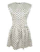 GANNI - Printed Double Satin Corset Mini Dress - Vakarėlių suknelė - Balta