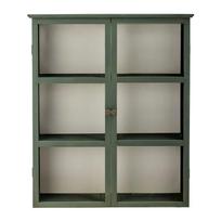 Pilkos spalvos iš kėnio masyvo pakabinama vitrina 85x100x25 cm Tone – Bloomingville