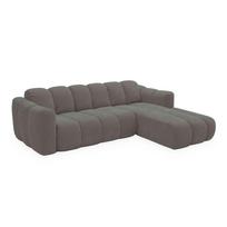 Pilkos spalvos sulankstoma kampinė sofa iš šenilinio audinio (su dešiniuoju kampu) Michell – Miuform
