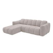Kreminės spalvos sulankstoma kampinė sofa iš šenilinio audinio (su kairiuoju kampu) Michell – Miuform